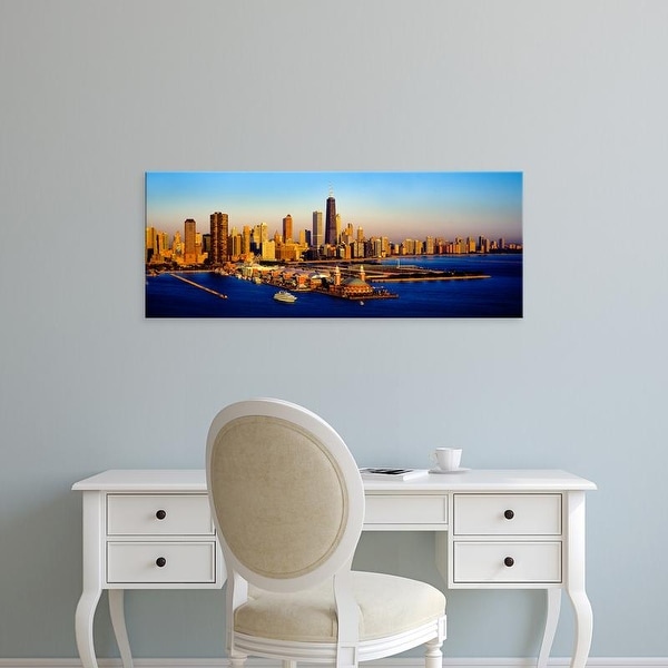 Easy Art Prints Panoramic Image 'Navy Pier at sunrise, Lake Michigan, Chicago, Cook County, Illinois' Canvas Art