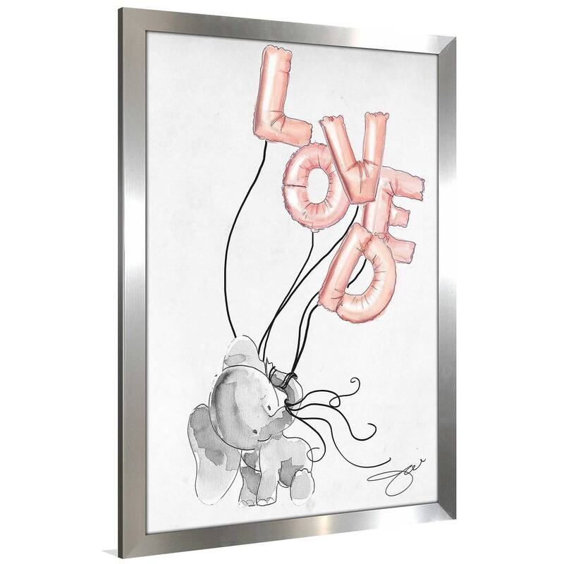 "Elephant, Loved Balloons (Pink)" by Jodi Print on Acrylic