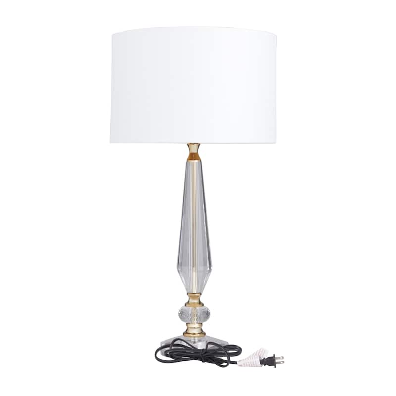 Crystal Room Buffet Lamp with Gold Accents - Clear - Roche River Decor