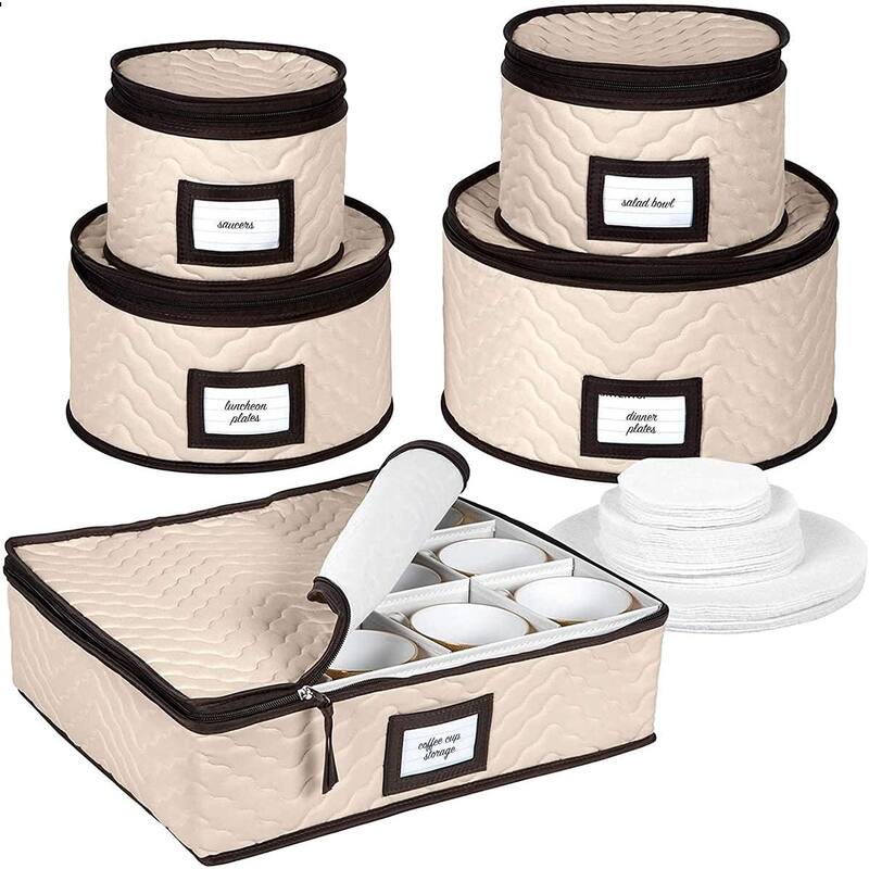 Dinnerware Storage Organizer 5-Piece Set for Fine China,Tableware Cups