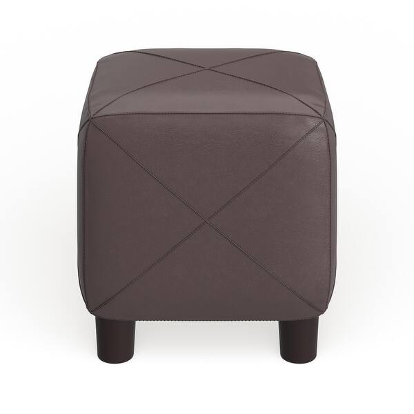 Porch Den Leary Faux Leather Cube Ottoman Overstock 20470260 Brown