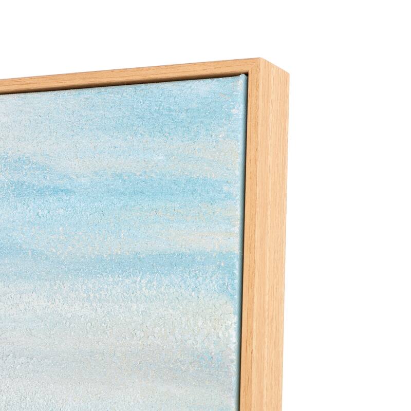 Blue Canvas Abstract Ocean Wave Landscape Framed Wall Art