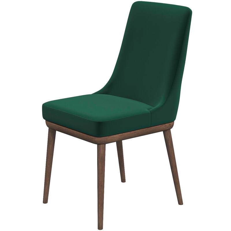 GDFStudio - Kate Modern Mid-Century Dining Chair with Curved Backrest & Upholstered Seat, Set of 2 - 24"