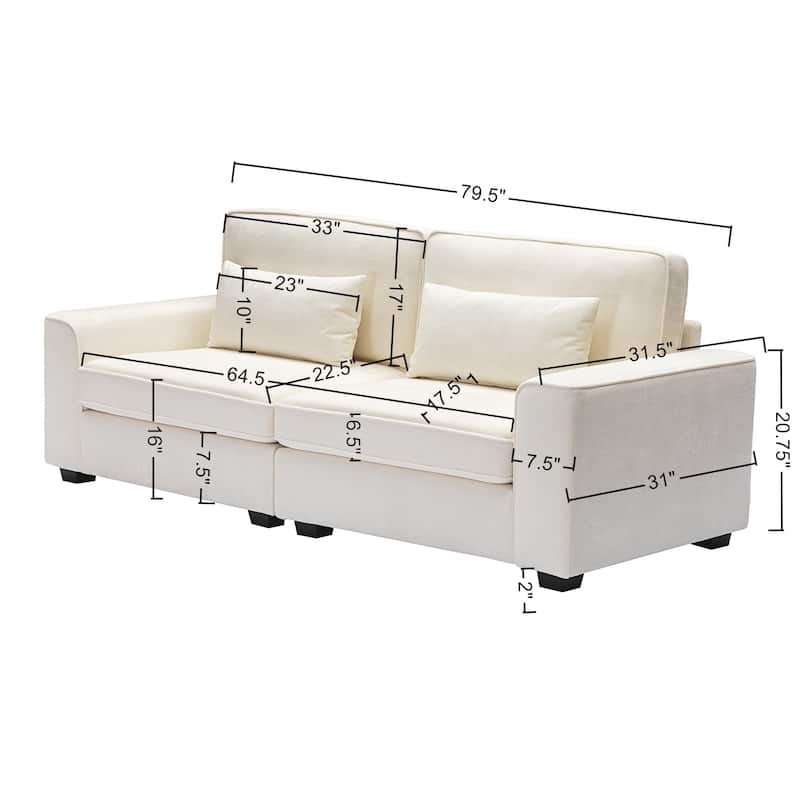 Montague Cozy Duo Upholstered 3-Seat Loveseat Sofa  by Christopher Knight Home