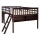 preview thumbnail 4 of 7, Full Size Solid Pine Wood Frame Loft Bed With Removable Desk and Cabinet