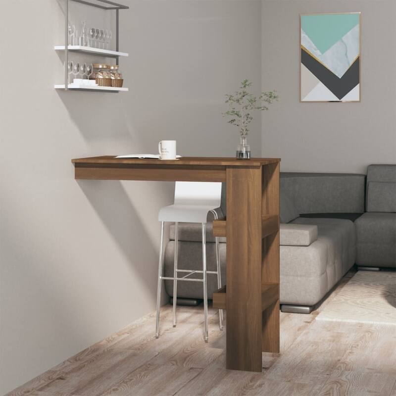 vidaXL Wall Bar Table Kitchen Bar Dining Table Computer Desk Engineered Wood - 40.2" x 17.7" x 40.7"