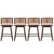 preview thumbnail 31 of 29, Christopher Knight Home - Talia Scandinavian Upholstered Wooden Counter Stool Set - Bar Chairs with Rattan Backrest