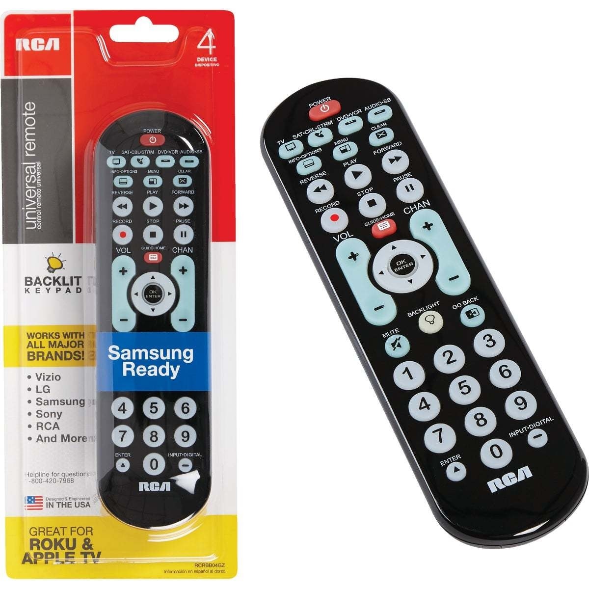 RCA 4-Device Universal Black Big Button Remote Con...