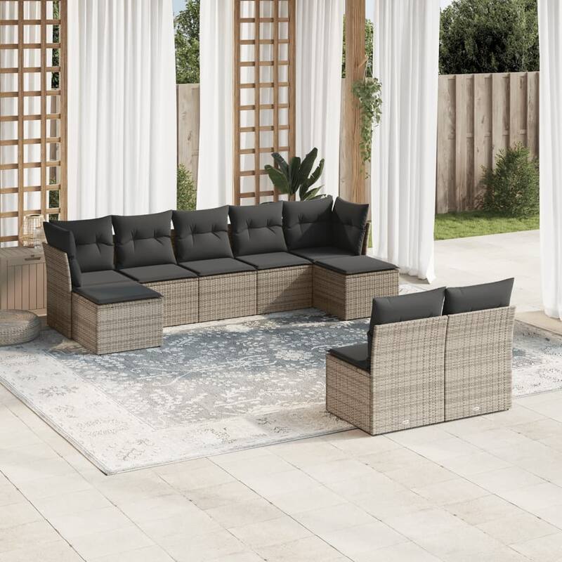 vidaXL Garden Sofa Set Grey - 21.7 x 21.7 x 14.6
