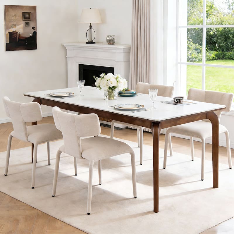 Modern Dining Chairs Set of 2, 18.9"Wx18.5"D Contemporary Fabric Side Chairs