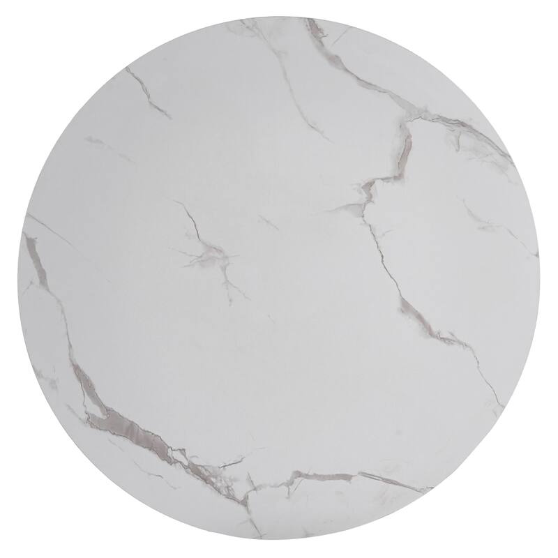 Bristol 24" Round Dining Table, Modern Pedestal Base Kitchen Table - Sintered Stone/MDF Top for Kitchen & Small Spaces