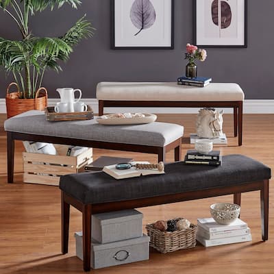 Hawthorne Upholstered Espresso Finish Bench by iNSPIRE Q Bold