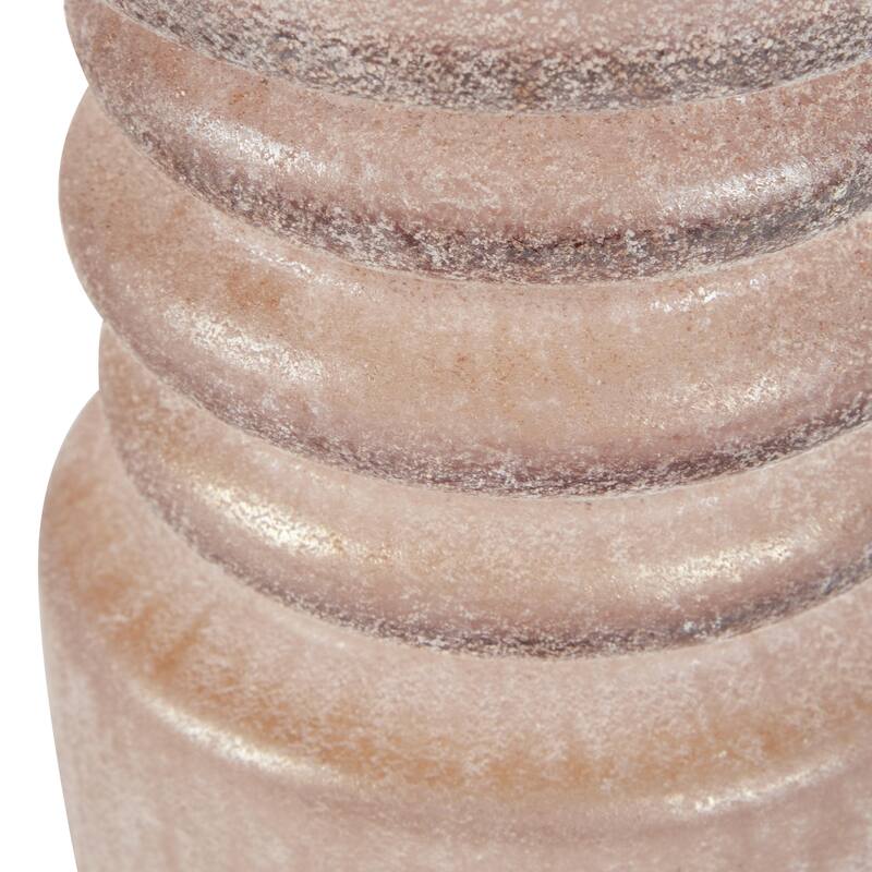 Glass Frosted Candle Holder - Set of 2 Pink - Roche River Decor