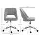 preview thumbnail 3 of 7, Velvet Mid Back Home Office Chair with Wheels, Ergonomic Study Seat, Upholstered Tufted Chairs with Hollow Back Design - N/A