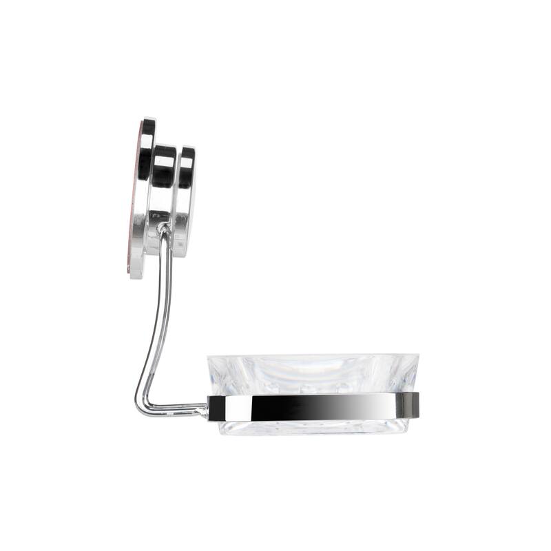 Croydex Stick 'n' Lock Adhesive No Drill Soap Dish & Wall Mounted Holder - Chrome