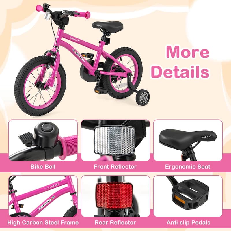 Costway 14/16/18-Inch Kid’s Bike for 4-7 Years Old with Adjustable - See Details