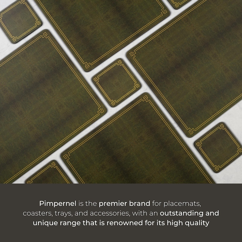 Pimpernel Set of 6 Shagreen Leather Coasters - 4 Inches Sq.