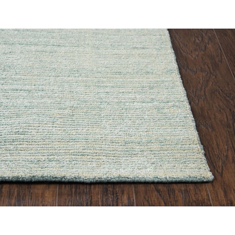 Alora Decor Demure Solid Aqua Blue Hand-tufted Wool Blend Rug