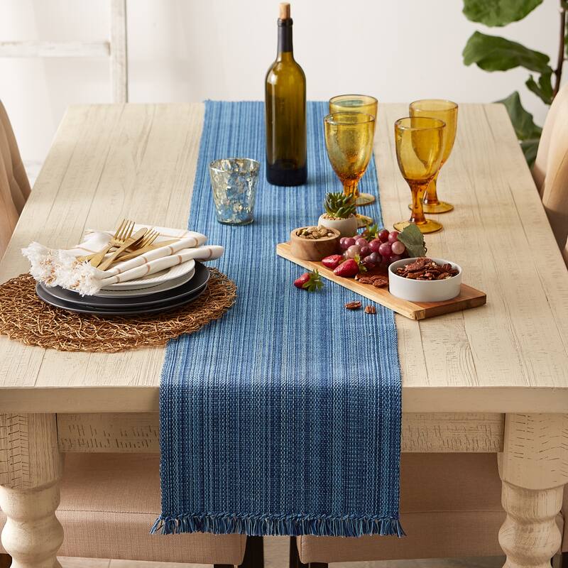 DII Variegated Taupe Fringe Table Runner 13x72