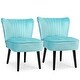 preview thumbnail 4 of 31, Costway Set of 2 Armless Accent Chair Upholstered Leisure Chair Single - 23'' x 27.5'' x 30'' Turquoise