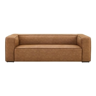 Aurora Modern Brown Blended Leather Sofa - 89.8"W x 38.2"D x 27.2"H