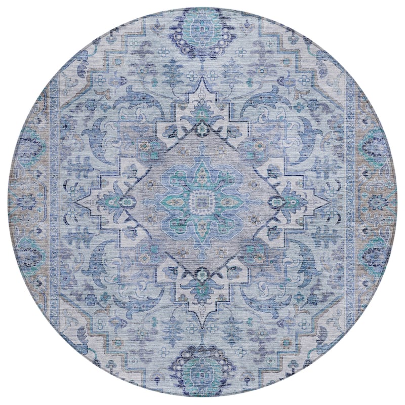Machine Washable Indoor/Outdoor Traditional Vintage Chantille Rug