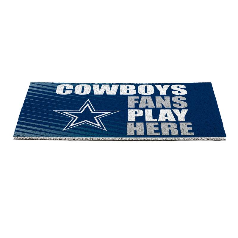 28 in. x 16 in. Dallas Cowboys "Fans Play Here" PVC Door Mat