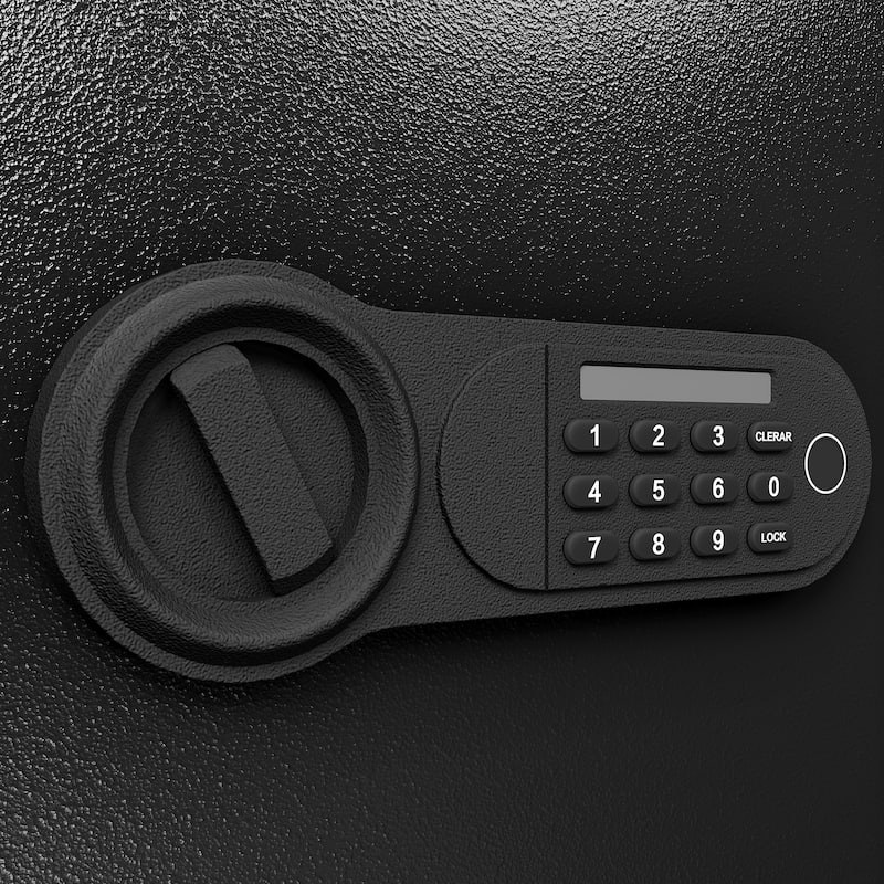 Steel Security Safe and Lock Box with Electronic Keypad - Secure Cash, Jewelry, ID Documents, Black,1.85 Cubic Feet