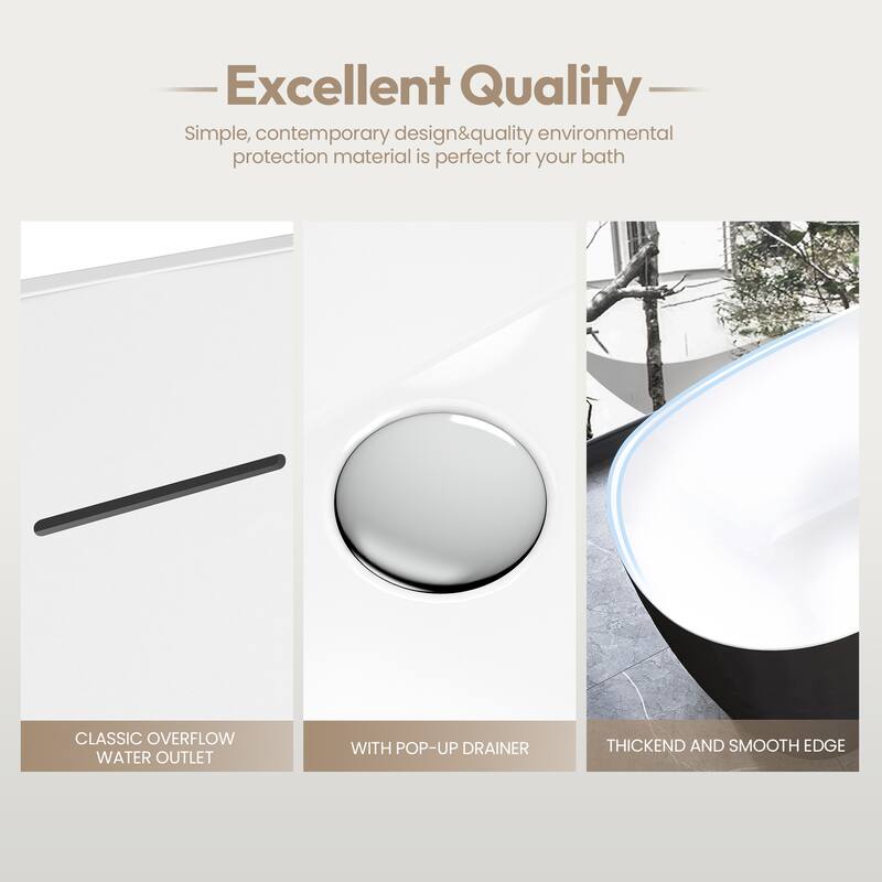 London Freestanding Acrylic Soaking Bathtub