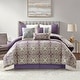 preview thumbnail 1 of 6, Nanshing Daffodil 7-Piece Medallion Print Comforter Set Purple - California King
