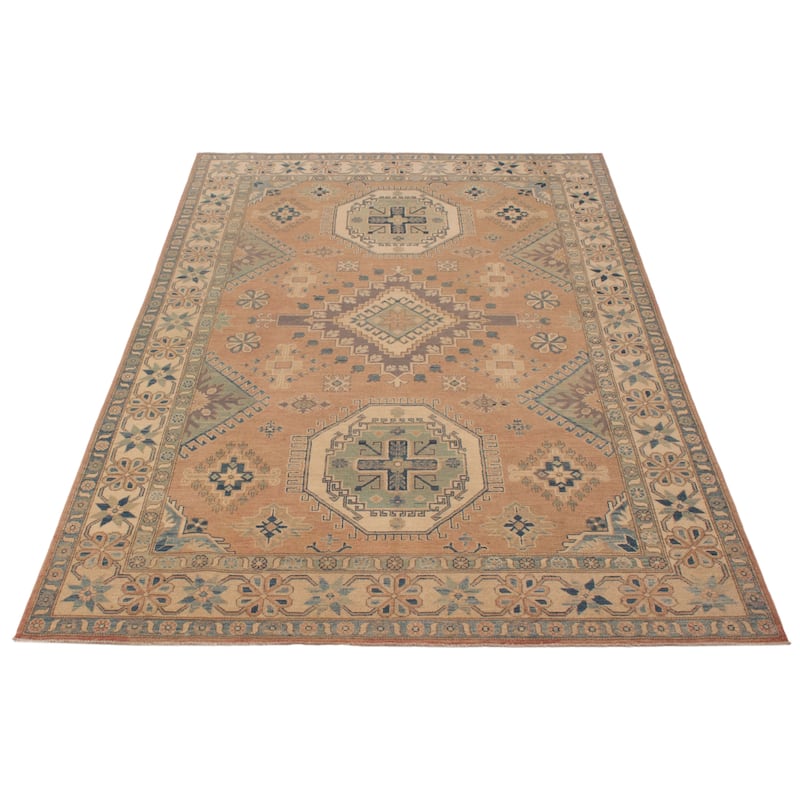 ECARPETGALLERY Hand-knotted Finest Ghazni Copper Wool Rug - 6'6 x 9'11