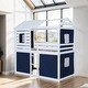 preview thumbnail 3 of 16, Twin Size Bunk Wood House Bed with Tent