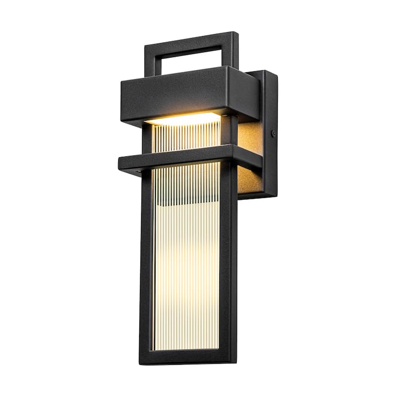 Modern 12 in. LED Waterproof Outdoor/ Indoor Wall Light with Acrylic - 5.12"W x 3.54"D x 12.20"H
