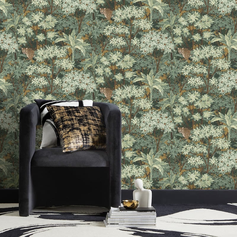 Fine Decor Kamali Moss Leopard Trees Wallpaper
