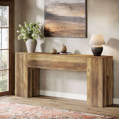 71-Inch Console Table for Entryway, Farmhouse Sofa Table Behind Couch, Wood Entrance Accent Table