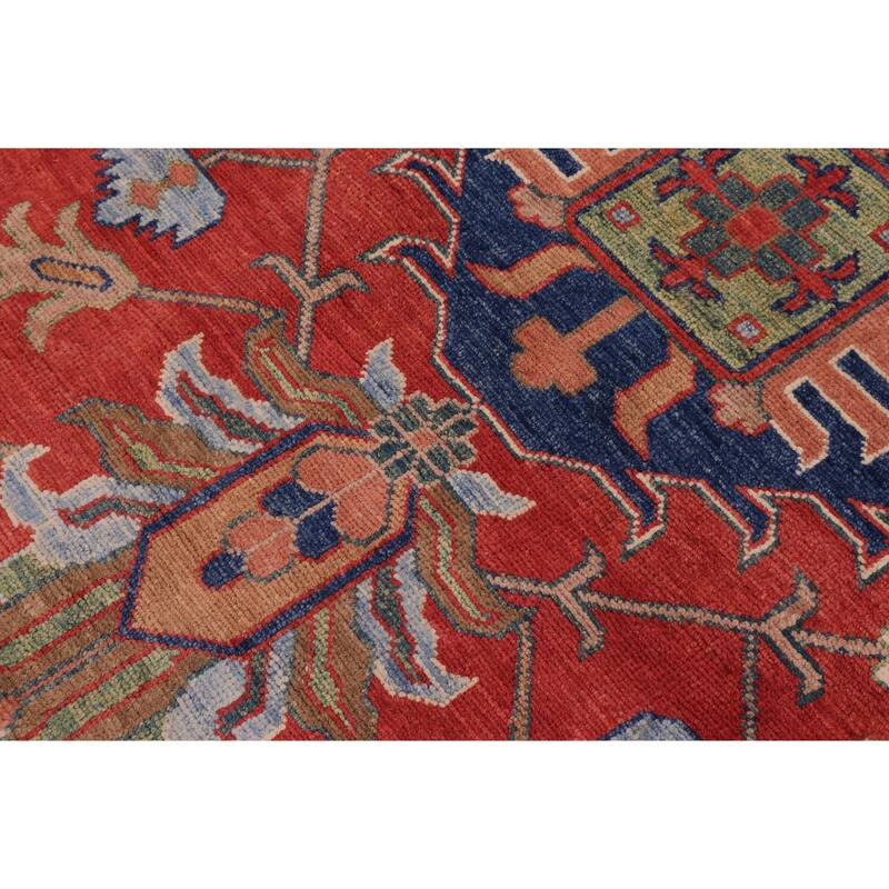 Tribal Kazak Isai Red/Beige Wool Rug - 10'2'' x 13'11''