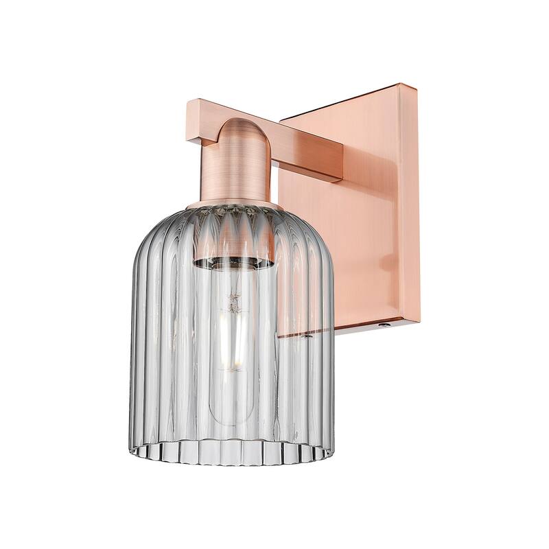 Innovations Lighting 716-1W-11-5 Bridal Veil Sconce Bridal Veil 11" - Antique Copper / Light Smoke