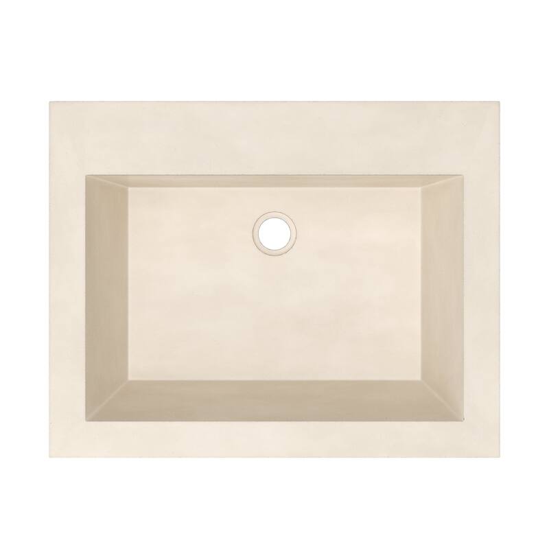 Natoma 24" Wall-Mounted Concrete Rectangular Bathroom Sink - Single Faucet Hole