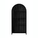 preview thumbnail 1 of 5, Arched Metal Cabinet with 2 Glass Doors and 3 Shelves - 36.0"L x 16.8"W x 76.8"H 36.0"L x 16.8"W x 76.8"H - Black