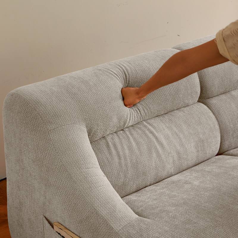 Memory Foam 2-Seater Couch, Deep Seat Modern Sofa