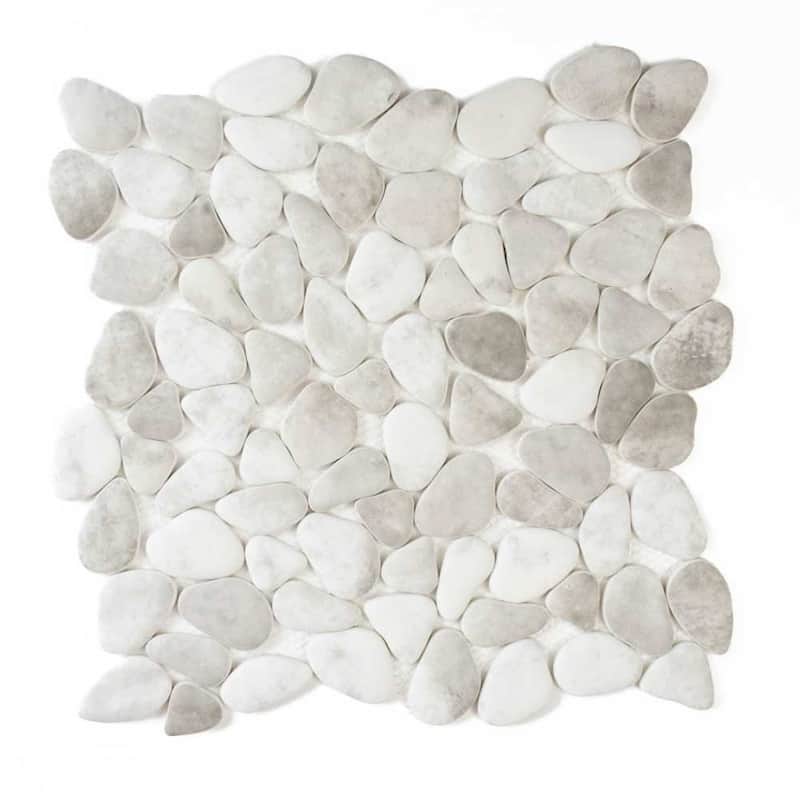 Huron Rock 12x12 Matte Glass Pebble Mosaic Tile - Floor, Wall, Backsplash