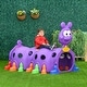 preview thumbnail 1 of 8, Qaba Indoor & Outdoor Caterpillar Kids Tunnel Climbing Toy, Toddler Play Tunnel for 3-6 Years Old, Purple - N/A Kids - Purple