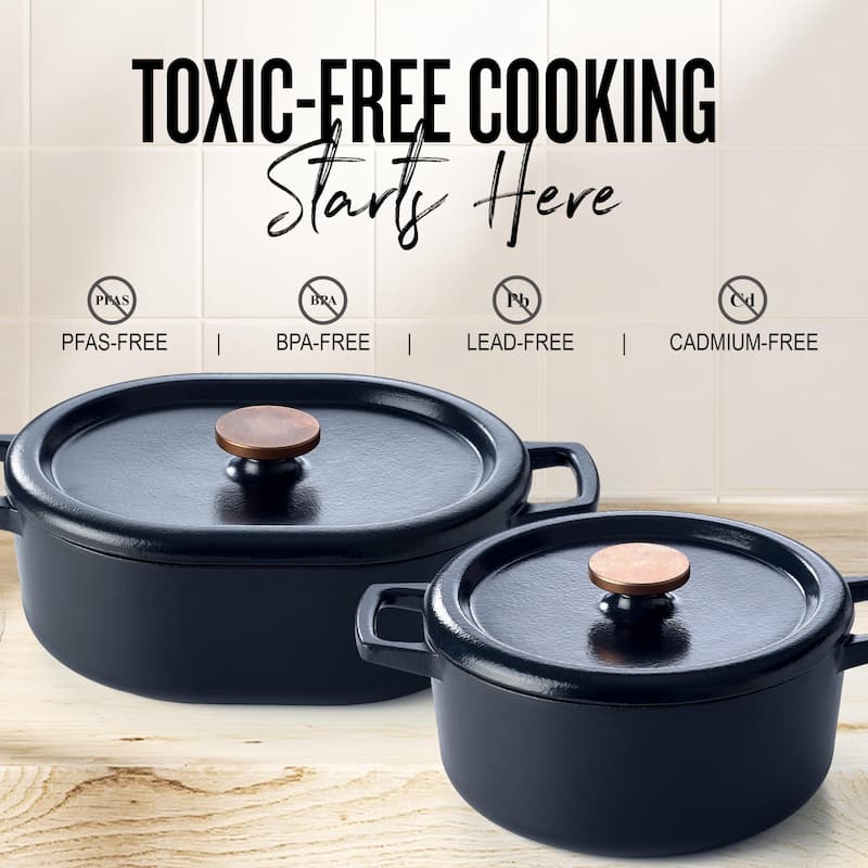 Alva Nori Enameled Cast Iron Dutch Oven w/ Lid Nonstick Enameled Pot