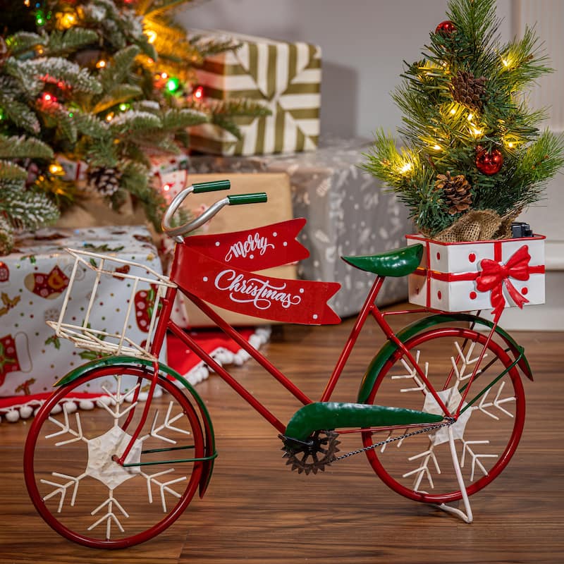 22 in. Illuminated Metal Holiday Bicycle