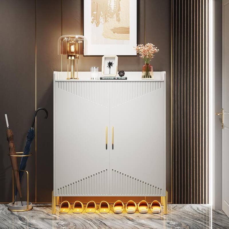 Large Shoe Cabinet, 30 Pairs Entryway Shoe Storage Cabinet with Doors, 6-Tier