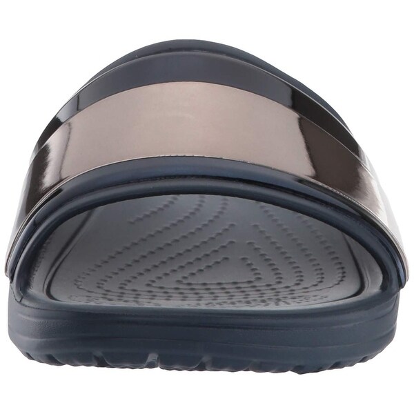 women's crocs sloane metalblock slide