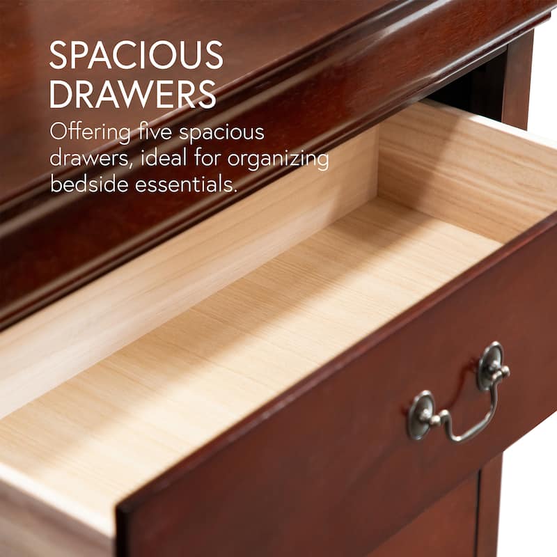 Furniture of America Devi Traditional Solid Wood 5-drawer Chest