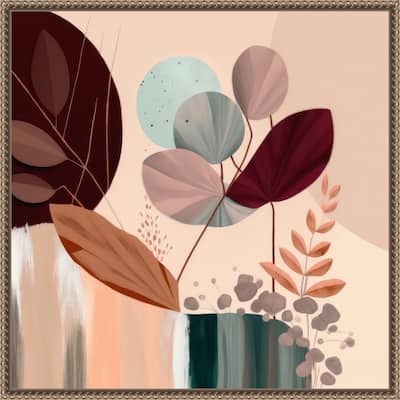 Celeste Complement by Bella Eve Framed Canvas Wall Art Print - Sylvie Beaded Gold