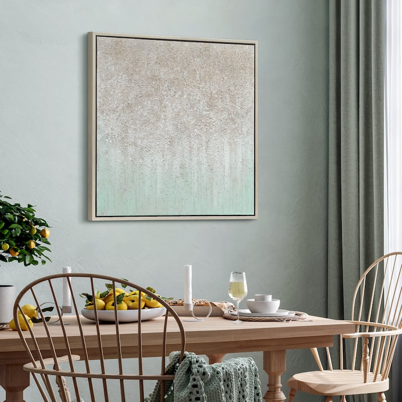 Sliver Field Textured Metallic Hand Painted Canvas Wall Art