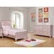 preview thumbnail 6 of 6, Furniture of America Dzhebel Modern 2-Piece Rose Gold Faux Leather Tufted Headboard Kids Panel Bed and Dresser Set Twin
